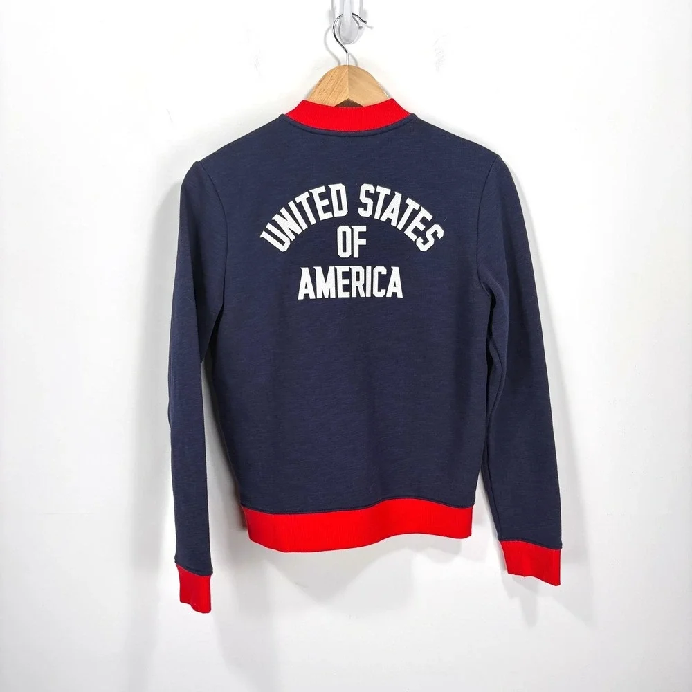 Under Armour Boys' Stars & Stripes Bomber Track Jacket Youth Large Navy Red